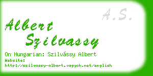 albert szilvassy business card
